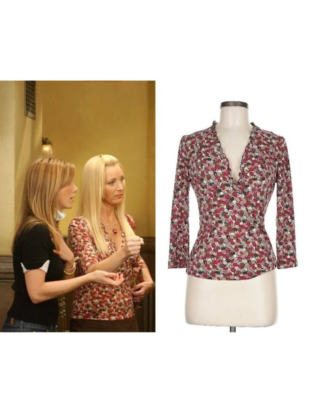 ASO PHOEBE BUFFAY LISA KUDROW FRIENDS Bubblegum Wrap Top Y2K BOHO RARE VINTAGE
